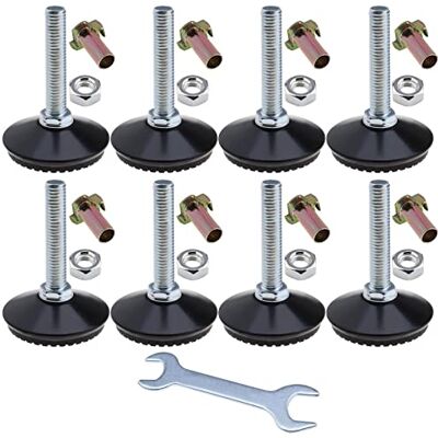 eMagTech 8 Jeu Pieds de Nivellement Réglables M10 Ajusteur de Hauteur Pied de Niveleurs de Meubles avec Clé à Écrou en T pour Chaise Table Armoires de Cuisine Noir - Publicité eMagTech 8 Jeu Pieds de Nivellement Réglables M10 Ajusteur de Hauteur Pied de Niveleurs de Meubles avec Clé à Écrou en T pour Chaise Table Armoires de Cuisine Noir - Publicité