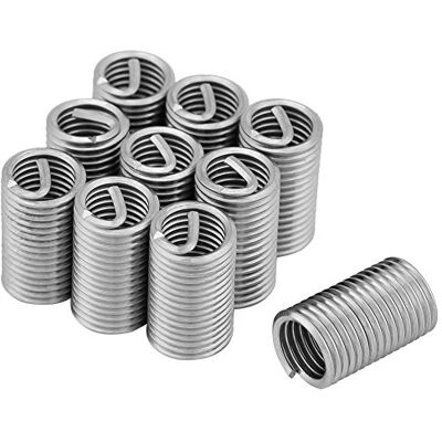 Walfront 10Pcs Filets Rapportés Insert Fileté Metal Inserts de Réparation de Fil Métallique en 304 Acier Inoxydable avec Boîte M8x1.25x3D - Publicité Walfront 10Pcs Filets Rapportés Insert Fileté Metal Inserts de Réparation de Fil Métallique en 304 Acier Inoxydable avec Boîte M8x1.25x3D - Publicité