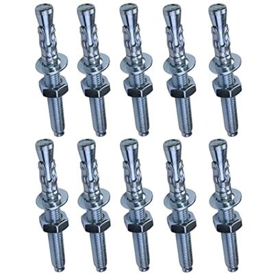 AERZETIX Boulon Vis d'Ancrage Filetage Long, Goujon à Expansion M10x95mm en Acier Zingué pour Béton, Pierre 10x Pièces - Publicité AERZETIX Boulon Vis d'Ancrage Filetage Long, Goujon à Expansion M10x95mm en Acier Zingué pour Béton, Pierre 10x Pièces - Publicité
