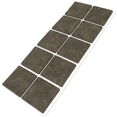 Adsamm ® / 10 x patins en feutre / bruns / 45x45 mm / carré / épaisseur 3,5 mm / patins glisseurs auto-adhésifs de qualité optimale - Publicité Adsamm ® / 10 x patins en feutre / bruns / 45x45 mm / carré / épaisseur 3,5 mm / patins glisseurs auto-adhésifs de qualité optimale - Publicité