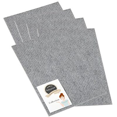 Adsamm ® / 5 x plaquette autocollante en feutre pour le découpage / gris / 200x300 mm / rectangulaire / 3,5 mm d' épaisseur / patins feutre auto-adhésifs - Publicité Adsamm ® / 5 x plaquette autocollante en feutre pour le découpage / gris / 200x300 mm / rectangulaire / 3,5 mm d' épaisseur / patins feutre auto-adhésifs - Publicité