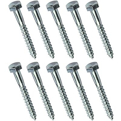 AERZETIX C44555 Lot de 10 Tirefonds/vis à bois M5x40mm à tête hexagonale 6 pans DIN571 en acier-zingué assemblage fixation charpente ossature contreplaqués agglomérés - Publicité AERZETIX C44555 Lot de 10 Tirefonds/vis à bois M5x40mm à tête hexagonale 6 pans DIN571 en acier-zingué assemblage fixation charpente ossature contreplaqués agglomérés - Publicité