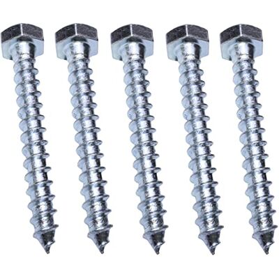 AERZETIX C57575 Lot de 5 Tirefond/vis à bois M8x60mm à tête hexagonale 6 pans DIN571 en acier-zingué assemblage fixation charpente ossature contreplaqués agglomérés - Publicité AERZETIX C57575 Lot de 5 Tirefond/vis à bois M8x60mm à tête hexagonale 6 pans DIN571 en acier-zingué assemblage fixation charpente ossature contreplaqués agglomérés - Publicité