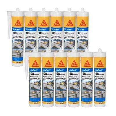Joint silicone Sika Sealant 108 - Blanc - 12x300ml - Publicité Joint silicone Sika Sealant 108 - Blanc - 12x300ml - Publicité