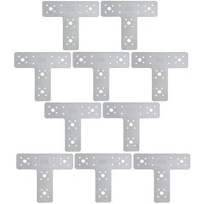 Gedotec Lot de 10 connecteurs d'angle en T robustes noirs 160 x 140 x 45 mm Angle de type T pour connecter trois éléments Angle de meuble plat d'angle en métal Angle de 90 degrés - Publicité Gedotec Lot de 10 connecteurs d'angle en T robustes noirs 160 x 140 x 45 mm Angle de type T pour connecter trois éléments Angle de meuble plat d'angle en métal Angle de 90 degrés - Publicité