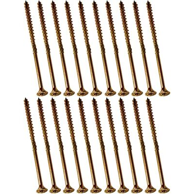 AERZETIX C44474 Lot de 20 Vis à bois Ø5x100 mm tête fraisée à empreinte étoile T25 en acier zingué jaune assemblage filetage serrage fixation charpente contreplaqués agglomérés mélaminés - Publicité AERZETIX C44474 Lot de 20 Vis à bois Ø5x100 mm tête fraisée à empreinte étoile T25 en acier zingué jaune assemblage filetage serrage fixation charpente contreplaqués agglomérés mélaminés - Publicité