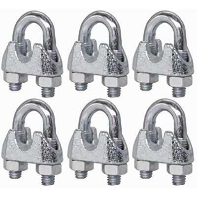 Marcopol Lot de 6 serre-câbles M10 DIN 741 En acier Pour câble de Ø 13 mm Avec boulon en U M10 pour Ø 13 mm - Publicité Marcopol Lot de 6 serre-câbles M10 DIN 741 En acier Pour câble de Ø 13 mm Avec boulon en U M10 pour Ø 13 mm - Publicité