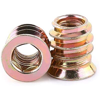 Walfront 20Pcs M6 Insert Fileté Écrou Hexagonal en Acier Carbone Zingué Assortiment pour Meubles en Bois (M6*13mm) - Publicité Walfront 20Pcs M6 Insert Fileté Écrou Hexagonal en Acier Carbone Zingué Assortiment pour Meubles en Bois (M6*13mm) - Publicité