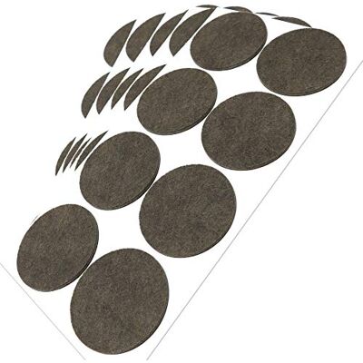 Adsamm ® / 40 x patins en feutre / bruns / Ø 60 mm / rond / épaisseur 3,5 mm / patins glisseurs auto-adhésifs de qualité optimale - Publicité Adsamm ® / 40 x patins en feutre / bruns / Ø 60 mm / rond / épaisseur 3,5 mm / patins glisseurs auto-adhésifs de qualité optimale - Publicité