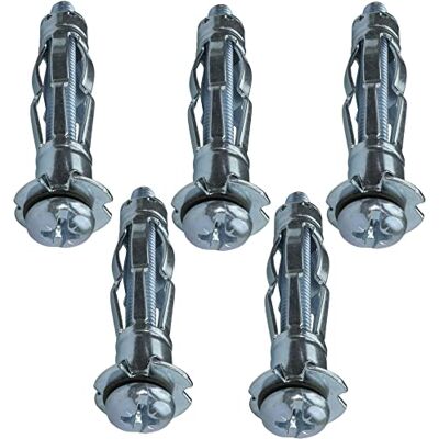 AERZETIX C49948 Lot de 5 Cheville d'expansion Ø12x52mm pour plaques de plâtre corps creux avec vis M6x59mm fixation en cloison sèche - Publicité AERZETIX C49948 Lot de 5 Cheville d'expansion Ø12x52mm pour plaques de plâtre corps creux avec vis M6x59mm fixation en cloison sèche - Publicité