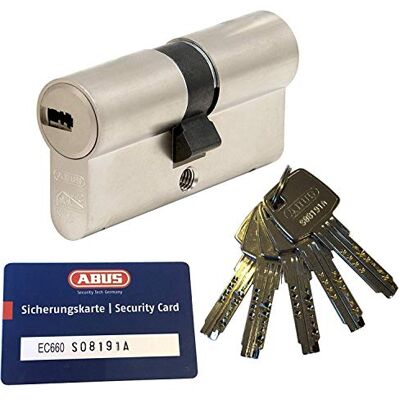 ABUS ec660Profil Double cylindre avec 5clés Longueur (A/B) 30/35mm (C = 65mm), avec carte de sécurité - Publicité ABUS ec660Profil Double cylindre avec 5clés Longueur (A/B) 30/35mm (C = 65mm), avec carte de sécurité - Publicité