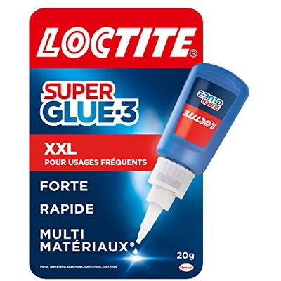 Loctite Super Glue-3 XXL, Colle Forte liquide,Glue Grand format, Flacon 20g Séchage instantané, Résistant eau et chocs, Colle liquide transparente tous matériaux, Format XXL pour usages fréquents - Publicité Loctite Super Glue-3 XXL, Colle Forte liquide,Glue Grand format, Flacon 20g Séchage instantané, Résistant eau et chocs, Colle liquide transparente tous matériaux, Format XXL pour usages fréquents - Publicité