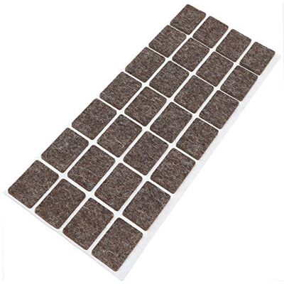 Adsamm ® / 28 x Patins en feutre en laine véritable / marron / 20x30 mm / rectangulaire / 3 mm hauteur / patins glisseurs auto-adhésifs de qualité ® - Publicité Adsamm ® / 28 x Patins en feutre en laine véritable / marron / 20x30 mm / rectangulaire / 3 mm hauteur / patins glisseurs auto-adhésifs de qualité ® - Publicité