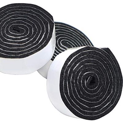 Adsamm ® / 3 x Rouleaux de Rubans adhésifs en Feutre découpables/Noirs / 24x1000 mm/Rouleaux/épaisseur 3,5 mm/Patins Feutre Auto-adhésifs de qualité optimale - Publicité Adsamm ® / 3 x Rouleaux de Rubans adhésifs en Feutre découpables/Noirs / 24x1000 mm/Rouleaux/épaisseur 3,5 mm/Patins Feutre Auto-adhésifs de qualité optimale - Publicité