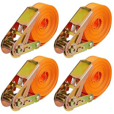 Relaxdays Sangles d'arrimage 4 pcs, 6 m, 500 kg, sécurisation Chargement, indéchirables Orange - Publicité Relaxdays Sangles d'arrimage 4 pcs, 6 m, 500 kg, sécurisation Chargement, indéchirables Orange - Publicité