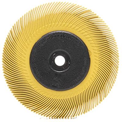 3M Brosse Bristle radiale Scotch-Brite BB-ZB, Type C, Jaune, Ø 152.4 mm x 13 mm x 25 mm, P80, avec adaptateur - Publicité 3M Brosse Bristle radiale Scotch-Brite BB-ZB, Type C, Jaune, Ø 152.4 mm x 13 mm x 25 mm, P80, avec adaptateur - Publicité