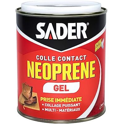 Sader Colle Contact Néoprène Gel – Colle Extra Forte Tous Matériaux – Prise Immédiate – Idéale pour Supports Poreux ou Verticaux – Spatule Incluse – Boîte de 750 ml - Publicité Sader Colle Contact Néoprène Gel – Colle Extra Forte Tous Matériaux – Prise Immédiate – Idéale pour Supports Poreux ou Verticaux – Spatule Incluse – Boîte de 750 ml - Publicité