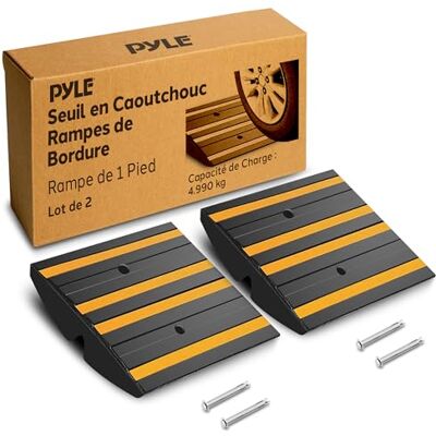Pyle Rampe de Bordure Antidérapante Antidérapante – Rampe de Seuil pour Usage Intensif avec Bandes Réfléchissantes et Vis d’Expansion – pour Entrées, Trottoirs, Garage, Voiture et Scooter, Lot de 2 - Publicité Pyle Rampe de Bordure Antidérapante Antidérapante – Rampe de Seuil pour Usage Intensif avec Bandes Réfléchissantes et Vis d’Expansion – pour Entrées, Trottoirs, Garage, Voiture et Scooter, Lot de 2 - Publicité