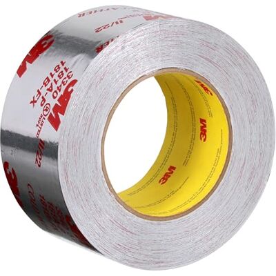 3M Ruban adhésif en feuille d'aluminium 3340, 6,3 cm x 45,7 m, argent, 4 mil, pour sceller et réparer les conduits d'air chaud et froid en fibre de verre, isolant, réparation du métal - Publicité 3M Ruban adhésif en feuille d'aluminium 3340, 6,3 cm x 45,7 m, argent, 4 mil, pour sceller et réparer les conduits d'air chaud et froid en fibre de verre, isolant, réparation du métal - Publicité