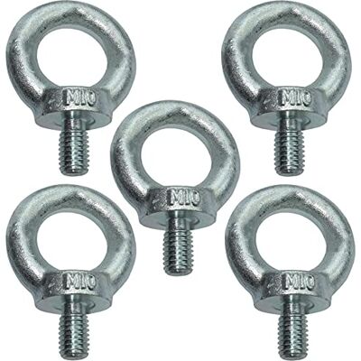 AERZETIX C49754 Lot de 5 Boulons à Oeil M10 Anneau bague de levage en acier zingué filetage métrique DIN 580-230kg couleur argent - Publicité AERZETIX C49754 Lot de 5 Boulons à Oeil M10 Anneau bague de levage en acier zingué filetage métrique DIN 580-230kg couleur argent - Publicité