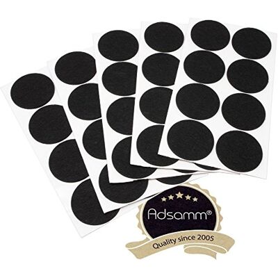 Adsamm ® / 40 x patins en feutre / noirs / Ø 60 mm / rond / épaisseur 3,5 mm / patins glisseurs auto-adhésifs de qualité optimale - Publicité Adsamm ® / 40 x patins en feutre / noirs / Ø 60 mm / rond / épaisseur 3,5 mm / patins glisseurs auto-adhésifs de qualité optimale - Publicité