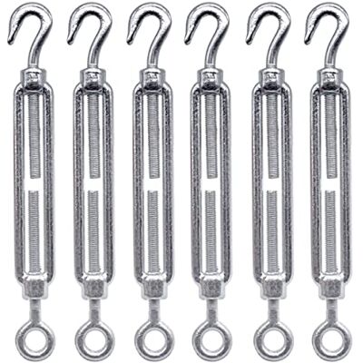 Marcopol Lot de 6 tendeurs de câble M8 réglables avec crochet et œillet Tension de câble de corde (6 pièces, M8) - Publicité Marcopol Lot de 6 tendeurs de câble M8 réglables avec crochet et œillet Tension de câble de corde (6 pièces, M8) - Publicité