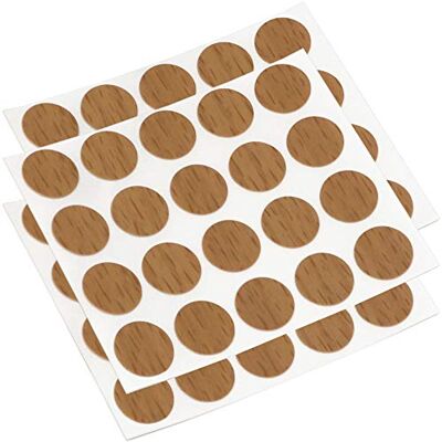 Adsamm ® / 60 x caches adhésifs pour tête de vis / noyer / Ø 13 mm / rond / caches autocollants avec fine épaisseur 0,45 mm, d'® - Publicité Adsamm ® / 60 x caches adhésifs pour tête de vis / noyer / Ø 13 mm / rond / caches autocollants avec fine épaisseur 0,45 mm, d'® - Publicité
