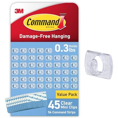 Command 3M Damage-Free Decorating Clips, Clear, Use 1 clip to hang 2 feet of lights, Hang Damage-Free, Value Pack, Hangs up to 80 feet of lights - Publicité Command 3M Damage-Free Decorating Clips, Clear, Use 1 clip to hang 2 feet of lights, Hang Damage-Free, Value Pack, Hangs up to 80 feet of lights - Publicité