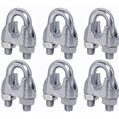 Marcopol Lot de 6 colliers de serrage M10 DIN 741 En acier Pour câble Ø 14 mm Avec boulon en U M10 pour Ø 14 mm - Publicité Marcopol Lot de 6 colliers de serrage M10 DIN 741 En acier Pour câble Ø 14 mm Avec boulon en U M10 pour Ø 14 mm - Publicité