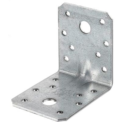 Alberts 846534 Équerre d'assemblage renforcée avec nervure galvanisée Sendzimir 70 x 70 x 55 mm kit de 48 - Publicité Alberts 846534 Équerre d'assemblage renforcée avec nervure galvanisée Sendzimir 70 x 70 x 55 mm kit de 48 - Publicité