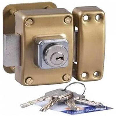 Bricard Verrou de sécurité pour porte Cylindre Astral double entrée 42 mm 3 clés Avec contre plaque - Publicité Bricard Verrou de sécurité pour porte Cylindre Astral double entrée 42 mm 3 clés Avec contre plaque - Publicité