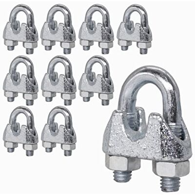 Marcopol Lot de 10 colliers de serrage M8 DIN 741 En acier Pour câble de Ø 10 mm Avec boulon en U M8 pour Ø 10 mm - Publicité Marcopol Lot de 10 colliers de serrage M8 DIN 741 En acier Pour câble de Ø 10 mm Avec boulon en U M8 pour Ø 10 mm - Publicité