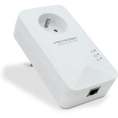 Metronic - Netsocket 1200 - Passthrough - Adaptateur Powerline - Publicité Metronic - Netsocket 1200 - Passthrough - Adaptateur Powerline - Publicité