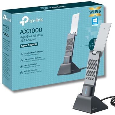 TP-Link Archer TX50UH AX3000 Dongle WiFi, WiFi 6 Double Bande sans Fil, Adaptateur WiFi USB pour PC, Couverture Plus Large, dongle WiFi USB, Latence Faible et Haute efficacité, USB 3.0, Prise en - Publicité TP-Link Archer TX50UH AX3000 Dongle WiFi, WiFi 6 Double Bande sans Fil, Adaptateur WiFi USB pour PC, Couverture Plus Large, dongle WiFi USB, Latence Faible et Haute efficacité, USB 3.0, Prise en - Publicité