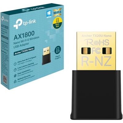 TP-Link Archer TX20U Nano AX1800Mbps WiFi 6 Adaptateur USB MU-MIMO sans fil, dongle WiFi rapide, adaptateur USB sans fil double bande pour PC, jeu à faible latence, sécurité améliorée - Publicité TP-Link Archer TX20U Nano AX1800Mbps WiFi 6 Adaptateur USB MU-MIMO sans fil, dongle WiFi rapide, adaptateur USB sans fil double bande pour PC, jeu à faible latence, sécurité améliorée - Publicité