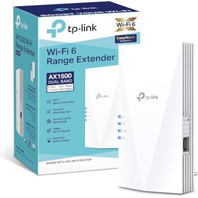 TP-Link Répéteur WiFi 6 Puissant 1500 Mbps, Port Gigabit, RE500X - Publicité TP-Link Répéteur WiFi 6 Puissant 1500 Mbps, Port Gigabit, RE500X - Publicité