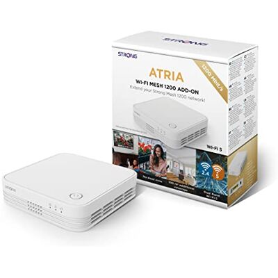 STRONG Atria AC1200 Système Wi-FI maillé pour Toute la Maison – Ajoute à l'unité, Couverture Wi-FI jusqu'à 1 60 m², Trois Ports Gigabit par nœud, contrôle par Application, réseau invité, contrôle - Publicité STRONG Atria AC1200 Système Wi-FI maillé pour Toute la Maison – Ajoute à l'unité, Couverture Wi-FI jusqu'à 1 60 m², Trois Ports Gigabit par nœud, contrôle par Application, réseau invité, contrôle - Publicité