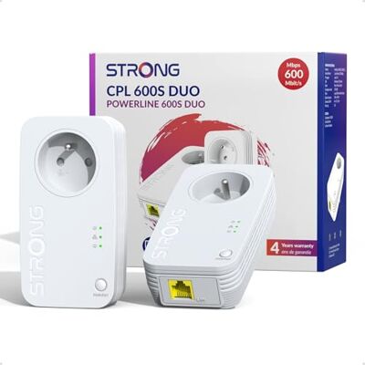 STRONG CPL AV600, Prise Intégrée, Port Ethernet 100 Mbps, Kit de 2 Plug & Play, Compatible avec Toutes les Box, Connexion Stable pour TV, PC et Décodeur - Publicité STRONG CPL AV600, Prise Intégrée, Port Ethernet 100 Mbps, Kit de 2 Plug & Play, Compatible avec Toutes les Box, Connexion Stable pour TV, PC et Décodeur - Publicité