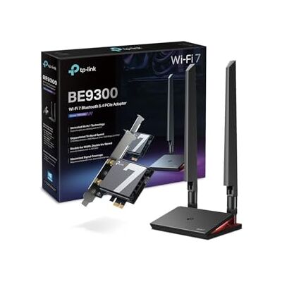 TP-Link Archer TBE550E WiFi 7 Carte WiFi PCIe BE9300Mbps, Carte Bluetooth PC, Bluetooth 5.4, Base d'Antenne Magnétisée, Carte WiFi pour PC, Tri-Bande, WPA3, Compatible avec Windows 11 - Publicité TP-Link Archer TBE550E WiFi 7 Carte WiFi PCIe BE9300Mbps, Carte Bluetooth PC, Bluetooth 5.4, Base d'Antenne Magnétisée, Carte WiFi pour PC, Tri-Bande, WPA3, Compatible avec Windows 11 - Publicité