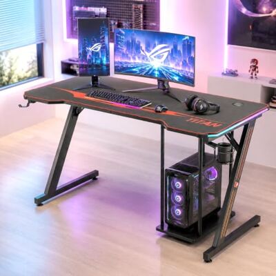 Table de Jeu My Sit Titan 140cm - Avec Éclairage LED et Tapis de Souris - Publicité Table de Jeu My Sit Titan 140cm - Avec Éclairage LED et Tapis de Souris - Publicité
