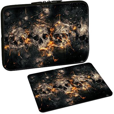 PEDEA Housse de Protection Design pour Ordinateur Portable jusqu'à 15,6" (39,6 cm) avec Tapis de Souris Design crânes - Publicité PEDEA Housse de Protection Design pour Ordinateur Portable jusqu'à 15,6" (39,6 cm) avec Tapis de Souris Design crânes - Publicité