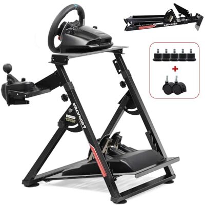GTPLAYER Support Volant pour G923 G29 G920 T300RST500RS Volant Gaming Retour de Force & TH8A Levier de Vitesse V1 Repose-pieds réglable en hauteur, Rouge (Rouge Pro) - Publicité GTPLAYER Support Volant pour G923 G29 G920 T300RST500RS Volant Gaming Retour de Force & TH8A Levier de Vitesse V1 Repose-pieds réglable en hauteur, Rouge (Rouge Pro) - Publicité