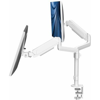 Support moniteur double pneumatique VIVO 17-32 pouces - Support de bureau VESA robuste - Publicité Support moniteur double pneumatique VIVO 17-32 pouces - Support de bureau VESA robuste - Publicité