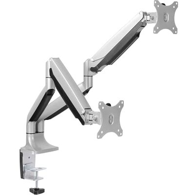 RICOO TS9811 Dual Support Écran PC TV 2 Écrans 13 17 19 22 24 27 28 32 Pouces VESA 75x75 100x100 Ressort à gaz Orientable Inclinable Rotatif Universel Fixation Bureau Pince de Table - Publicité RICOO TS9811 Dual Support Écran PC TV 2 Écrans 13 17 19 22 24 27 28 32 Pouces VESA 75x75 100x100 Ressort à gaz Orientable Inclinable Rotatif Universel Fixation Bureau Pince de Table - Publicité