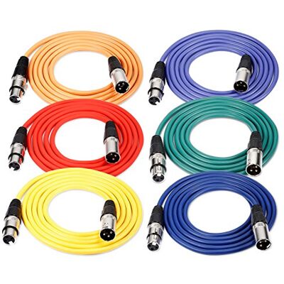 Neewer Lot de 6 Câbles Audio - 1m XLR Mâle à Femelle - Multicolore - Publicité Neewer Lot de 6 Câbles Audio - 1m XLR Mâle à Femelle - Multicolore - Publicité