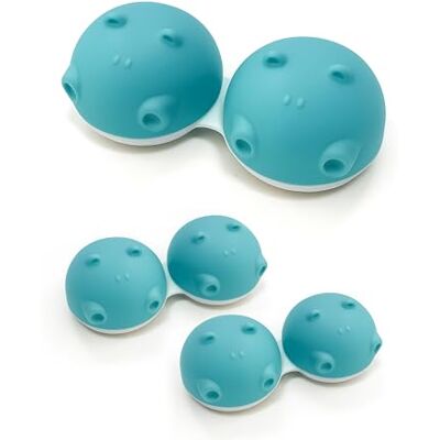 Vision 3PC Étui à lentilles de Contact Motif Hippopotame Bleu, Design Animalier Original & Mignon Étui de Voyage léger et Portable pour Solution de lentilles - Publicité Vision 3PC Étui à lentilles de Contact Motif Hippopotame Bleu, Design Animalier Original & Mignon Étui de Voyage léger et Portable pour Solution de lentilles - Publicité