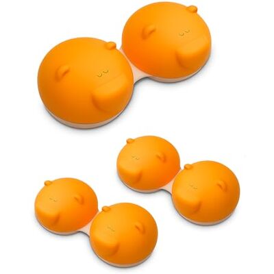 Vision 3PC Orange Étuis à lentilles de Contact Motif Ours Étui Porte-lentilles Animal Mignon Léger, Portable et Design Original Étui de Voyage pour lentilles de Contact - Publicité Vision 3PC Orange Étuis à lentilles de Contact Motif Ours Étui Porte-lentilles Animal Mignon Léger, Portable et Design Original Étui de Voyage pour lentilles de Contact - Publicité
