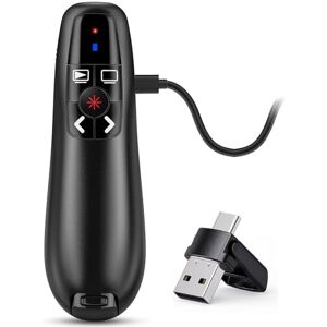 Kinizuxi 2-in-1 USB Type C Telecommande Ordinateur Powerpoint, 2.4GHz Rechargeable Presentation Cliqueur Zapette Powerpoint Pointeur Slide Présentateur Sans Fil pour Ordinateur PC Portable - Publicité Kinizuxi 2-in-1 USB Type C Telecommande Ordinateur Powerpoint, 2.4GHz Rechargeable Presentation Cliqueur Zapette Powerpoint Pointeur Slide Présentateur Sans Fil pour Ordinateur PC Portable - Publicité