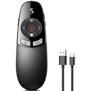 HASACOOL Presenter USB C, rechargeable, sans fil 2,4 GHz, pointeur pour présentations avec indicateur de batterie, lumière rouge, télécommande de présentation pour PowerPoint/Keynote/Google Slides - Publicité HASACOOL Presenter USB C, rechargeable, sans fil 2,4 GHz, pointeur pour présentations avec indicateur de batterie, lumière rouge, télécommande de présentation pour PowerPoint/Keynote/Google Slides - Publicité