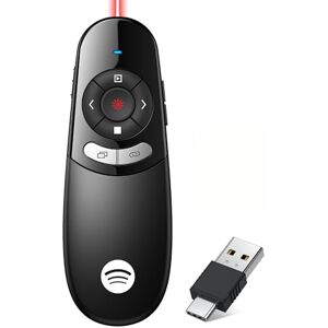 HASACOOL Présentateur USB C, Bluetooth et sans fil 2,4 GHz – Deux types de connexion pour PowerPoint Presenter, lumière rouge, télécommande de présentation pour PowerPoint/Keynote/Google Slides - Publicité HASACOOL Présentateur USB C, Bluetooth et sans fil 2,4 GHz – Deux types de connexion pour PowerPoint Presenter, lumière rouge, télécommande de présentation pour PowerPoint/Keynote/Google Slides - Publicité